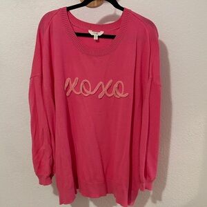 Terra & Sky Bright Pink Crewneck Sweater